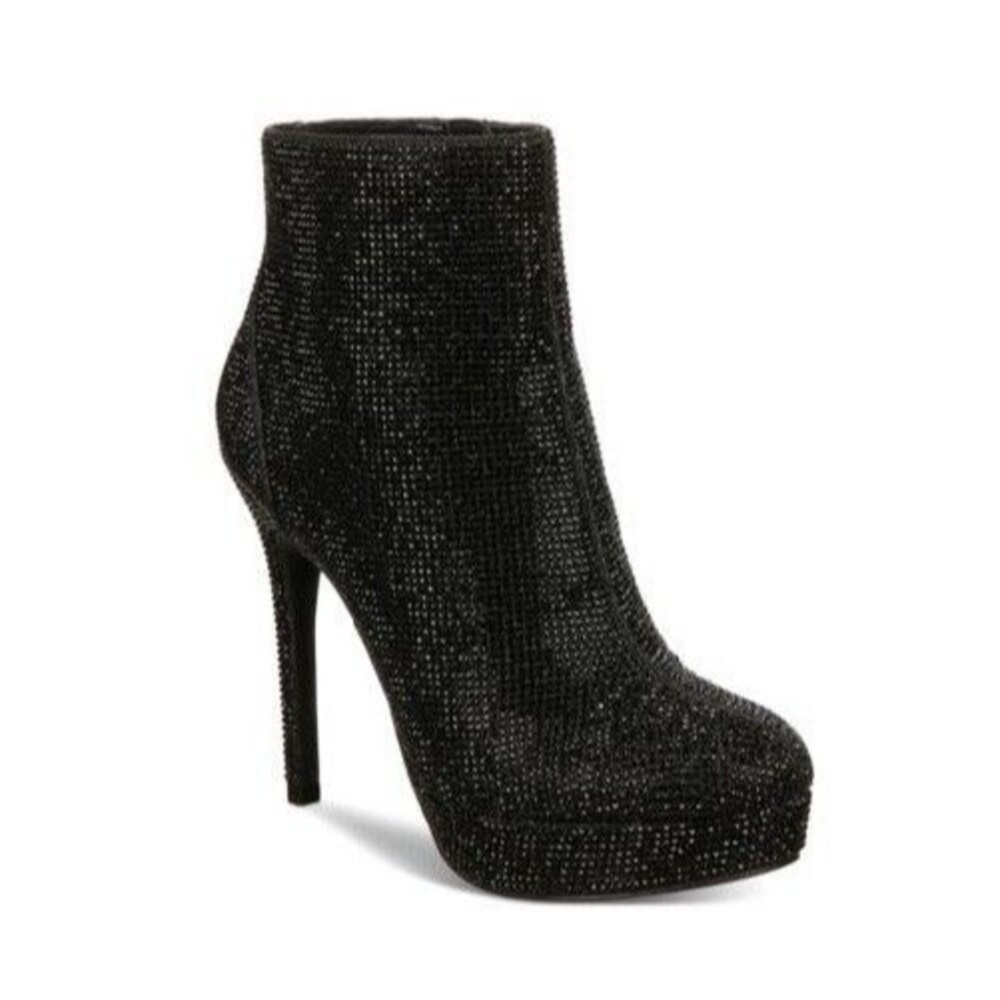Thalia Sodi Womens 9.5 M Black Bedazzled Platform High Heel Ankle Booties NIBFX1